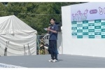 水泳部によるクラウドファンディングを呼びかける様子