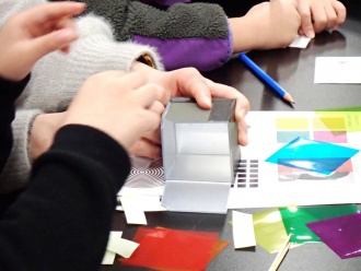 万華鏡作成の様子