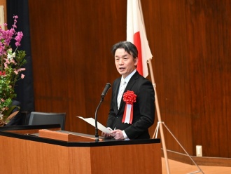 下池後援会長による祝辞